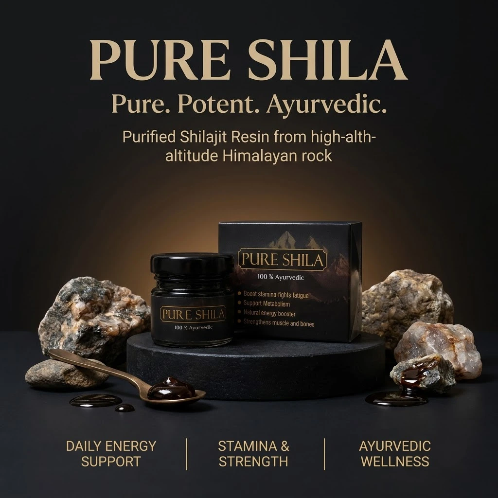 Pure Shila jar + box — front shot